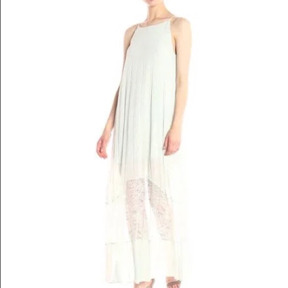 BCBG Generation XXS Frost Blue Pleated Sheer Dress - Picture 3 of 3